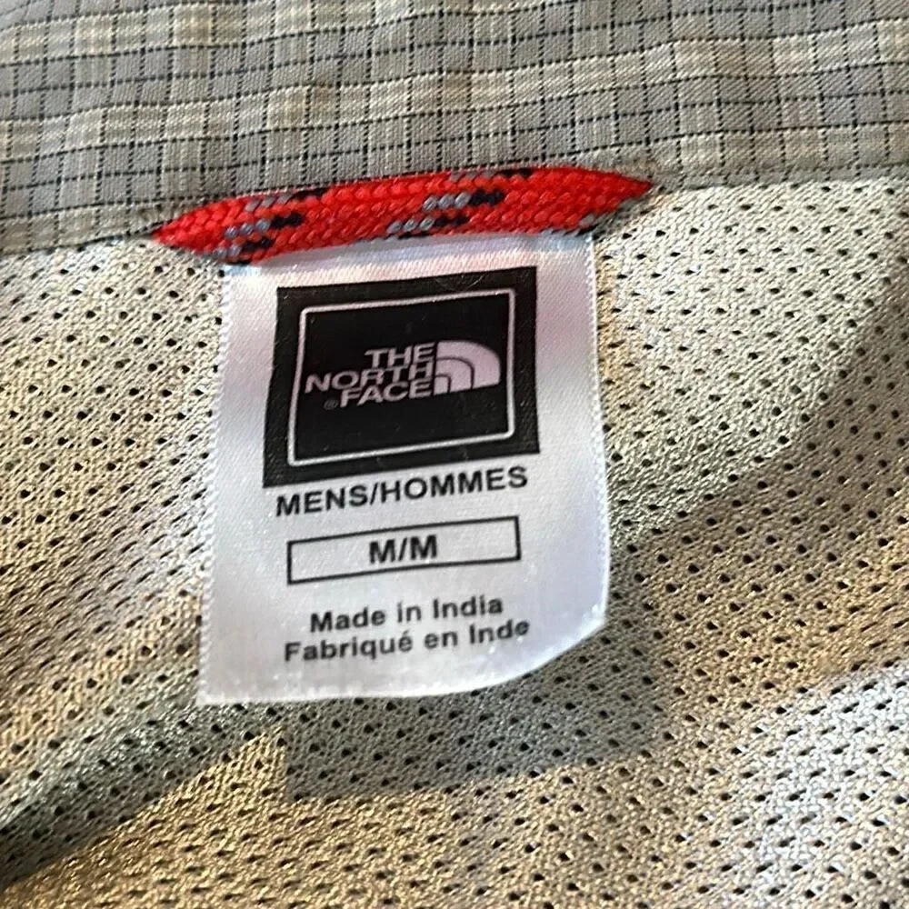 North Face Men’s Long Sleeve Button‎ Down Tan Black Plaid Shirt size medium